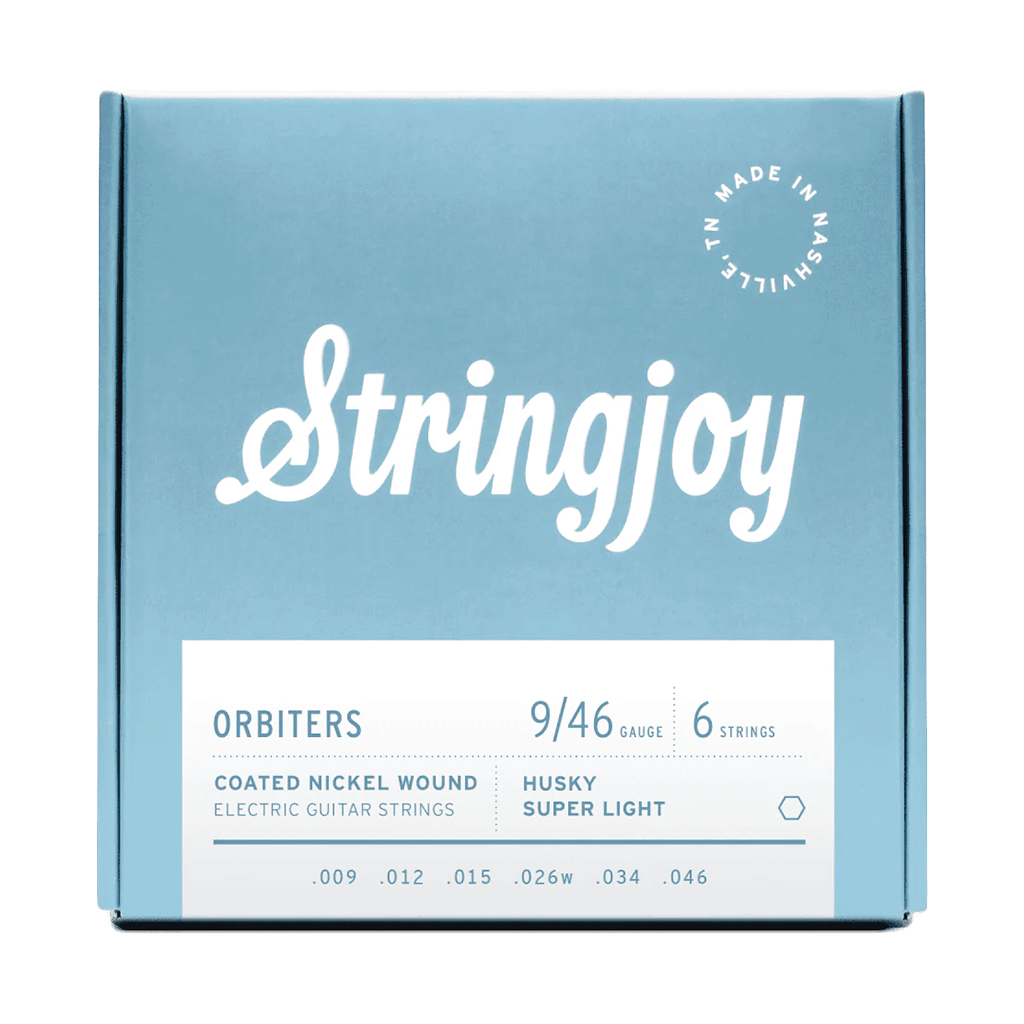 STRINGJOY Orbiters Husky Super Light Gauge (9-46) Coated Nickel Wound Electric Guitar Strings Transparent 1024x1024 | Boost Guitar Pedals